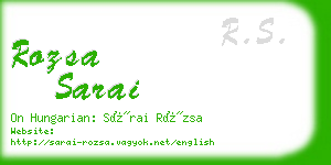 rozsa sarai business card